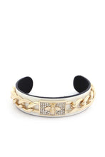 Load image into Gallery viewer, Bee Rhinestone Cuban Link Cuff Bracelet
