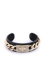 Load image into Gallery viewer, Bee Rhinestone Cuban Link Cuff Bracelet
