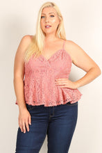Load image into Gallery viewer, Plus Size Lace Sleeveless Top
