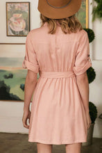 Load image into Gallery viewer, Drop Shoulder With Saist Tie Belted Dress
