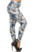 Load image into Gallery viewer, Plus Size Floral Print, Full Length Leggings In A Slim Fitting Style With A Banded High Waist
