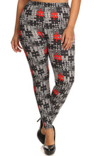 Load image into Gallery viewer, Plus Size Puzzle/plaid Print, Full Length Leggings In A Slim Fitting Style With A Banded High Waist
