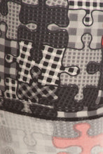 Load image into Gallery viewer, Plus Size Puzzle/plaid Print, Full Length Leggings In A Slim Fitting Style With A Banded High Waist
