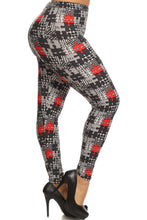 Load image into Gallery viewer, Plus Size Puzzle/plaid Print, Full Length Leggings In A Slim Fitting Style With A Banded High Waist

