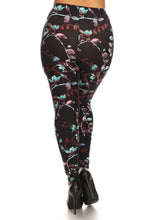 Load image into Gallery viewer, Plus Size Abstract Print, Full Length Leggings In A Slim Fitting Style With A Banded High Waist
