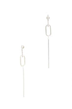 Load image into Gallery viewer, Oval Metal Bar Post Drop Earring
