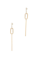 Load image into Gallery viewer, Oval Metal Bar Post Drop Earring
