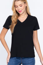 Load image into Gallery viewer, Short Sleeve V-neck Boxy Tee
