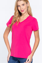 Load image into Gallery viewer, Short Sleeve V-neck Boxy Tee
