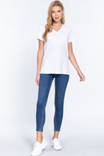 Load image into Gallery viewer, Short Sleeve V-neck Boxy Tee
