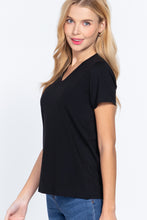 Load image into Gallery viewer, Short Sleeve V-neck Boxy Tee
