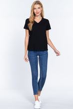 Load image into Gallery viewer, Short Sleeve V-neck Boxy Tee
