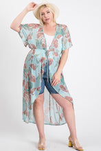 Load image into Gallery viewer, Short Sleeves Long-line Printed Mesh Open Cardigan

