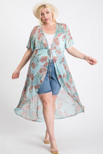 Load image into Gallery viewer, Short Sleeves Long-line Printed Mesh Open Cardigan
