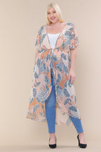Load image into Gallery viewer, Short Sleeves Long-line Printed Mesh Open Cardigan
