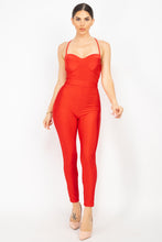 Load image into Gallery viewer, Solid Skinny Cinched Sweetheart Jumpsuit
