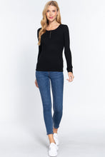 Load image into Gallery viewer, Long Slv Scoop Neck Thermal Top
