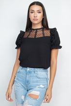 Load image into Gallery viewer, Dot Mesh Ruffled Sleeve Blouse
