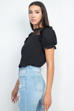 Load image into Gallery viewer, Dot Mesh Ruffled Sleeve Blouse
