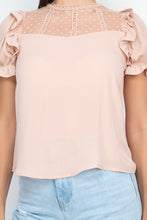 Load image into Gallery viewer, Dot Mesh Ruffled Sleeve Blouse
