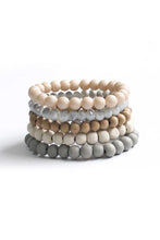 Load image into Gallery viewer, Fashion Wood Glass Bead Stretch 5 Pc Set
