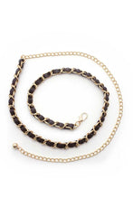 Load image into Gallery viewer, Pu Leather Chain Metal Belt
