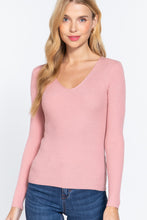 Load image into Gallery viewer, V-neck Viscose Rib Sweater
