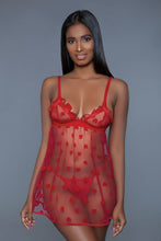 Load image into Gallery viewer, 1 Piece Fine Mesh Heart Designed Slip Dress
