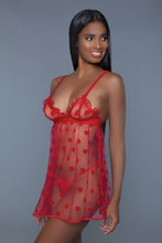Load image into Gallery viewer, 1 Piece Fine Mesh Heart Designed Slip Dress
