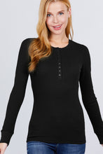Load image into Gallery viewer, Long Slv Henley Thermal Top
