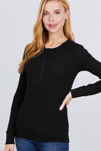 Load image into Gallery viewer, Long Slv Henley Thermal Top
