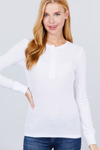 Load image into Gallery viewer, Long Slv Henley Thermal Top
