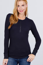Load image into Gallery viewer, Long Slv Henley Thermal Top
