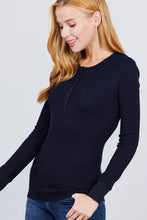 Load image into Gallery viewer, Long Slv Henley Thermal Top
