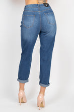 Load image into Gallery viewer, Rhinestones Ripped-front Denim Jeans
