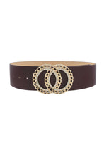 Load image into Gallery viewer, Double Circle Chain And Rhinestone Trim Design Belt

