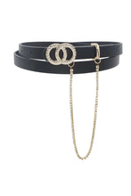 Load image into Gallery viewer, Rhinestone Double Circle Belt With Rhinestone Loop
