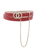 Load image into Gallery viewer, Rhinestone Double Circle Belt With Rhinestone Loop
