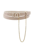 Load image into Gallery viewer, Rhinestone Double Circle Belt With Rhinestone Loop
