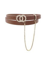 Load image into Gallery viewer, Rhinestone Double Circle Belt With Rhinestone Loop
