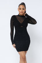 Load image into Gallery viewer, Animal Print Long Sleeve Mock Neck Mini Dress
