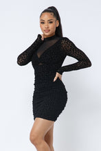 Load image into Gallery viewer, Animal Print Long Sleeve Mock Neck Mini Dress
