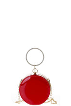 Load image into Gallery viewer, Fashion Rhinestone Circle Handle Glossy Crossbody Clutch
