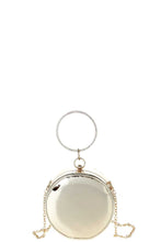 Load image into Gallery viewer, Fashion Rhinestone Circle Handle Glossy Crossbody Clutch
