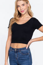 Load image into Gallery viewer, Cross Back Rib Seamless Crop Top
