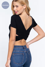 Load image into Gallery viewer, Cross Back Rib Seamless Crop Top
