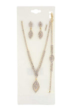 Load image into Gallery viewer, Marquise Rhinestone Bracelet Necklace Set
