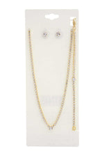 Load image into Gallery viewer, Dainty Rhinestone Bracelet Necklace Set
