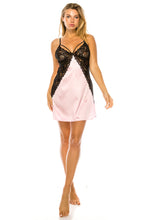 Load image into Gallery viewer, 2 Pcs Set Satin Lace Chemise
