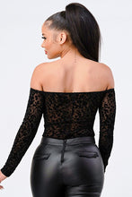 Load image into Gallery viewer, Leopard Print Off Shoulder Bodysuit
